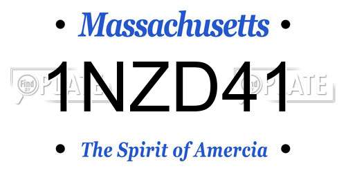 1NZD41 Massachusetts License Plate