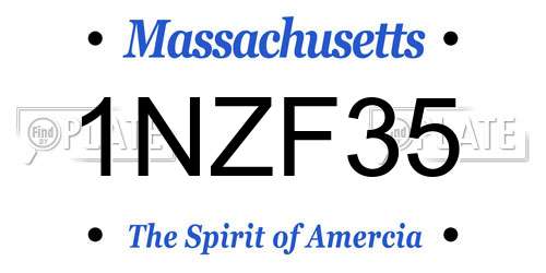 1NZF35 Massachusetts License Plate