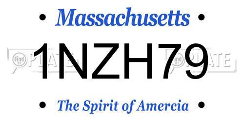 1NZH79 Massachusetts License Plate