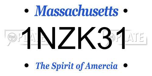 1NZK31 Massachusetts License Plate