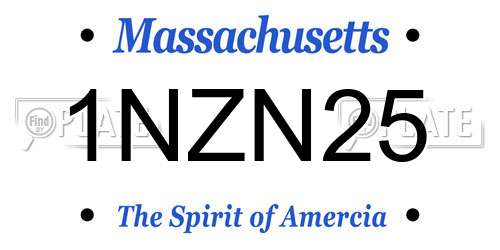 1NZN25 Massachusetts License Plate