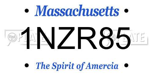 1NZR85 Massachusetts License Plate