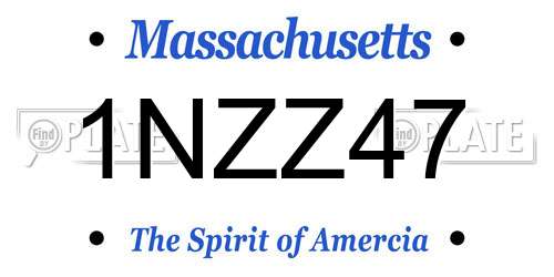 1NZZ47 Massachusetts License Plate