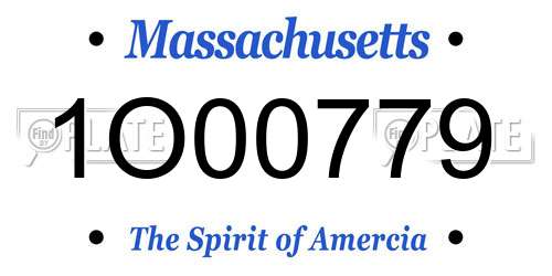1O00779 Massachusetts License Plate