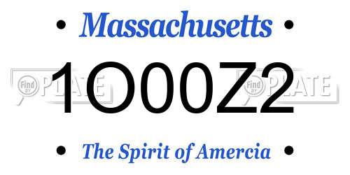 1O00Z2 Massachusetts License Plate