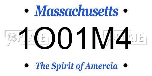 1O01M4 Massachusetts License Plate