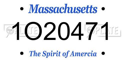 1O20471 Massachusetts License Plate