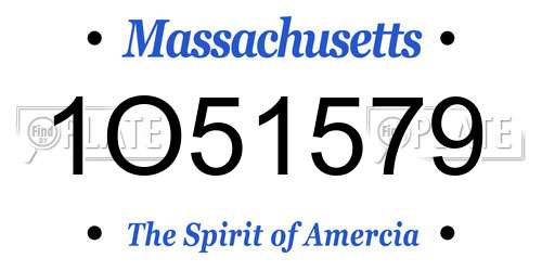 1O51579 Massachusetts License Plate
