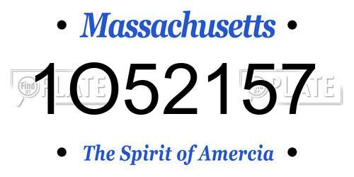 1O52157 Massachusetts License Plate