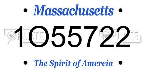 1O55722 Massachusetts License Plate