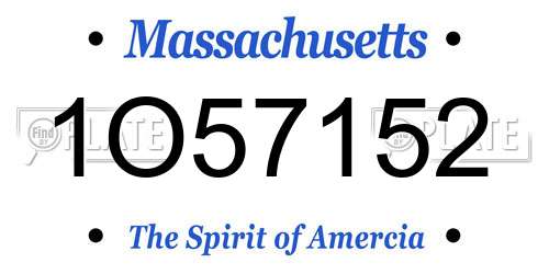 1O57152 Massachusetts License Plate