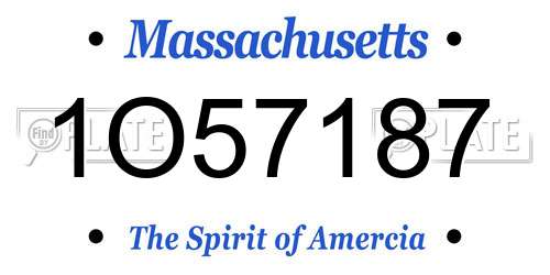 1O57187 Massachusetts License Plate