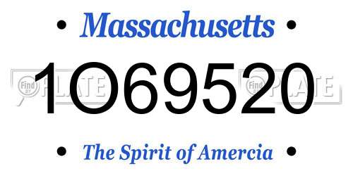 1O69520 Massachusetts License Plate