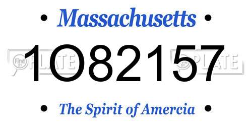 1O82157 Massachusetts License Plate