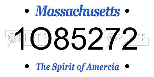 1O85272 Massachusetts License Plate