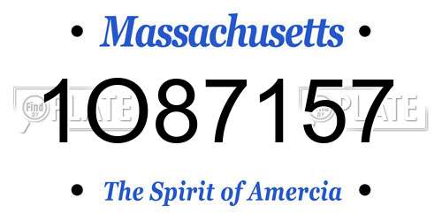1O87157 Massachusetts License Plate