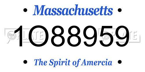 1O88959 Massachusetts License Plate