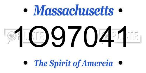 1O97041 Massachusetts License Plate