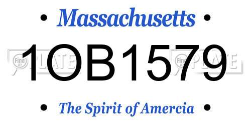 1OB1579 Massachusetts License Plate