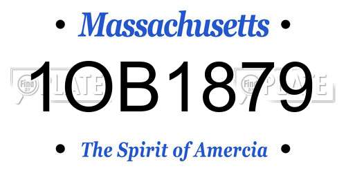 1OB1879 Massachusetts License Plate
