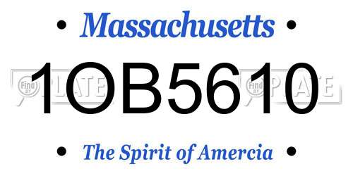 1OB5610 Massachusetts License Plate