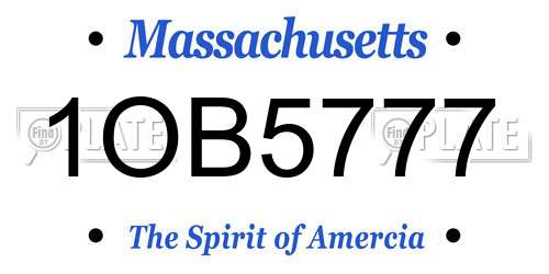 1OB5777 Massachusetts License Plate