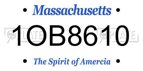1OB8610 Massachusetts License Plate