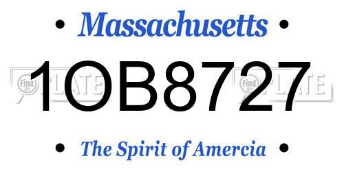 1OB8727 Massachusetts License Plate
