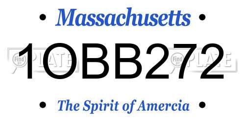 1OBB272 Massachusetts License Plate
