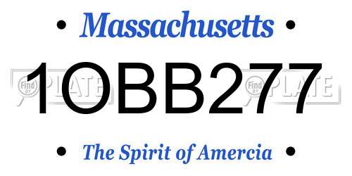 1OBB277 Massachusetts License Plate