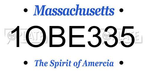 1OBE335 Massachusetts License Plate