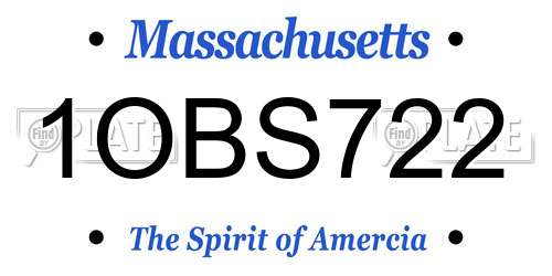 1OBS722 Massachusetts License Plate