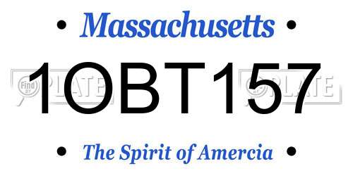 1OBT157 Massachusetts License Plate