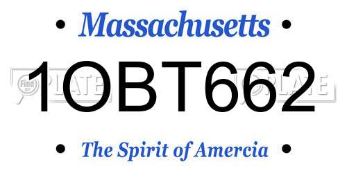 1OBT662 Massachusetts License Plate