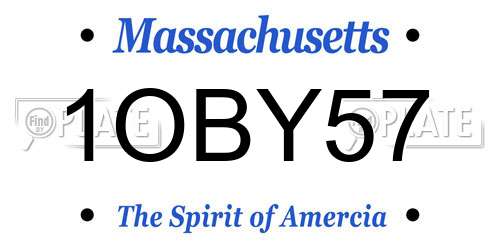 1OBY57 Massachusetts License Plate