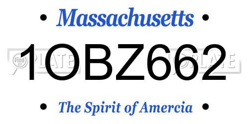 1OBZ662 Massachusetts License Plate