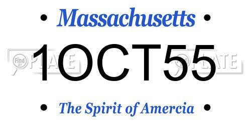 1OCT55 Massachusetts License Plate