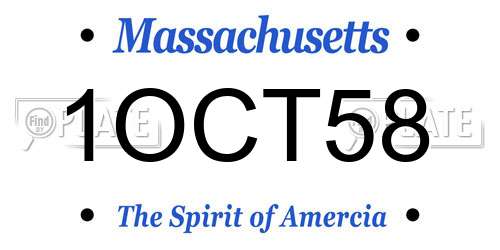 1OCT58 Massachusetts License Plate
