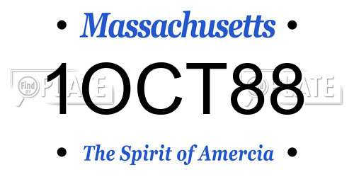 1OCT88 Massachusetts License Plate