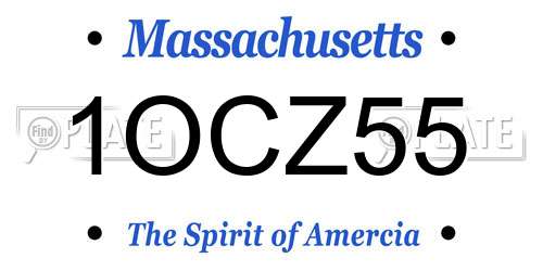 1OCZ55 Massachusetts License Plate