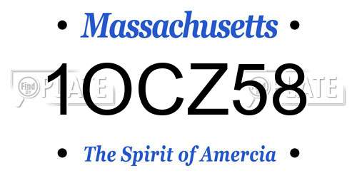 1OCZ58 Massachusetts License Plate