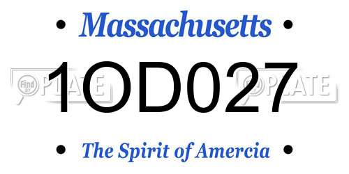 1OD027 Massachusetts License Plate