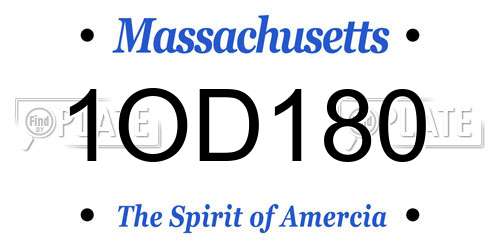 1OD180 Massachusetts License Plate