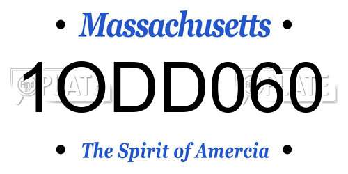 1ODD060 Massachusetts License Plate