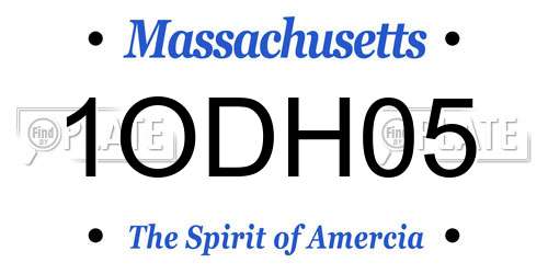 1ODH05 Massachusetts License Plate