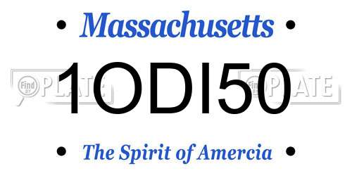1ODI50 Massachusetts License Plate