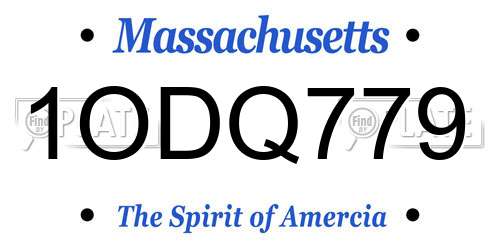 1ODQ779 Massachusetts License Plate