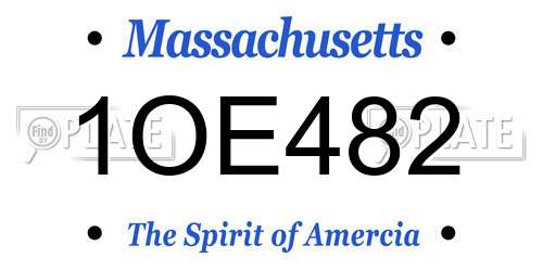 1OE482 Massachusetts License Plate