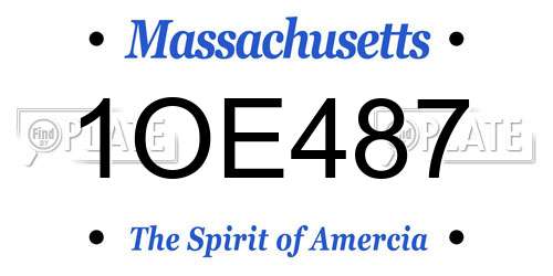 1OE487 Massachusetts License Plate