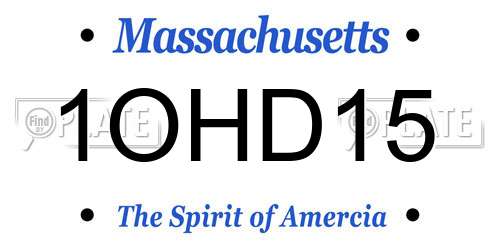 1OHD15 Massachusetts License Plate